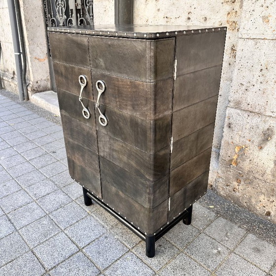 Image 1 of Barschrank "bocados", Leder und polierter Stahl, 2000 - Italien