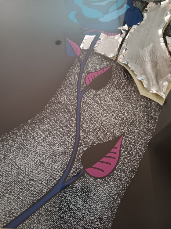 Image 1 of Paul Van Hoeydonck - Portrait technique mixte avec feuille de métal