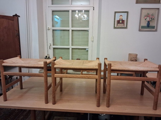 Hans J. Wegners CH46 Stuhl x3, CH53 x3 und Tisch – Carl Hansen & Søn, Esszimmerstühle, Wood (photo 4 of 6)