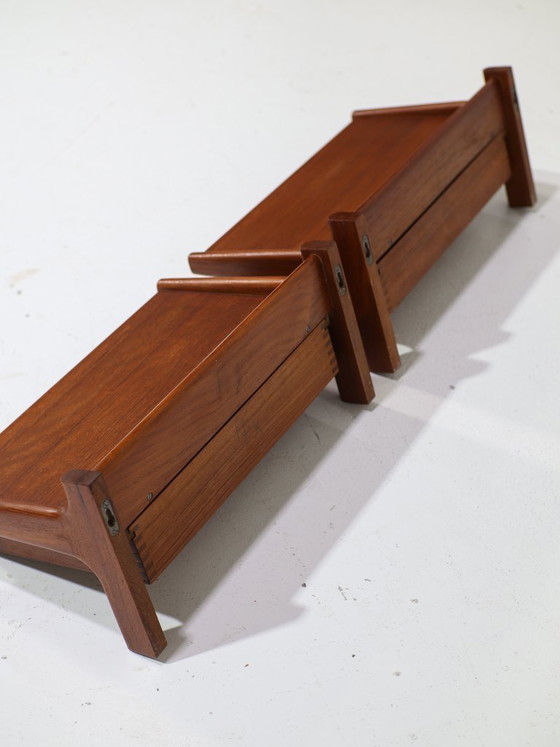 Image 1 of Set di comodini sospesi di Kai Kristiansen, in teak, stile vintage danese.