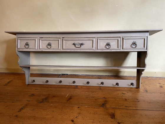 Image 1 of Grande scaffale da parete, scaffale da cucina con ciotole, stile antico francese