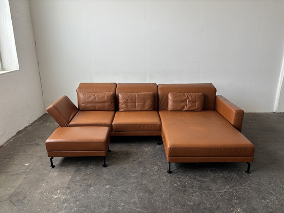Image 1 of Brühl Moule designer corner sofa couch leather cognac