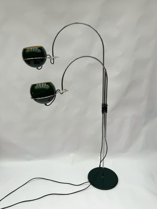 Vintage groene Gepo staande lamp met dubbele boog, Eyeball, Mid-Century Modern