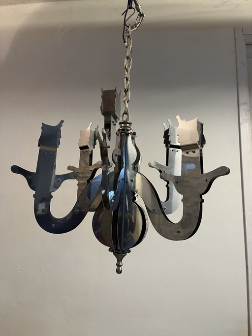 Original Brand Van Egmond Chandelier Nightwatch - 6 Arms 50 cm – kroonluchters, polished steel (photo 2 of 10)