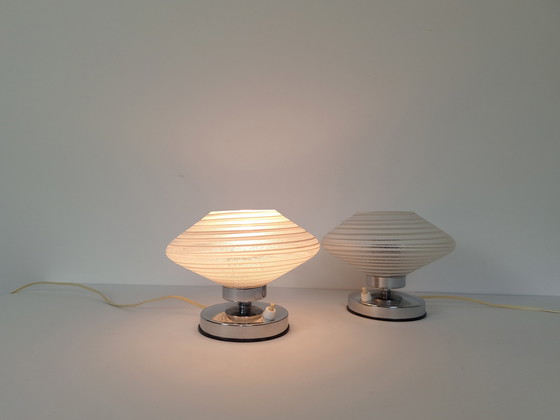 Image 1 of Lot de 2 veilleuses vintage / Lampes de chevet / Lampes de nuit / Lampes rétro / Lampes Artdeco / Fabriquées en Yougoslavie