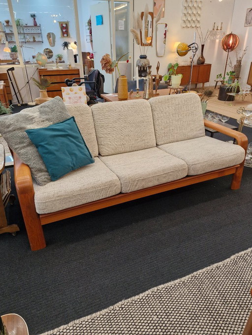 Vintage Danish design three-seater teak sofa 70s