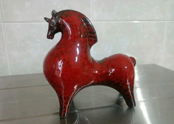 Image 1 of Figurines de chevaux stylisées en céramique, lot de 2