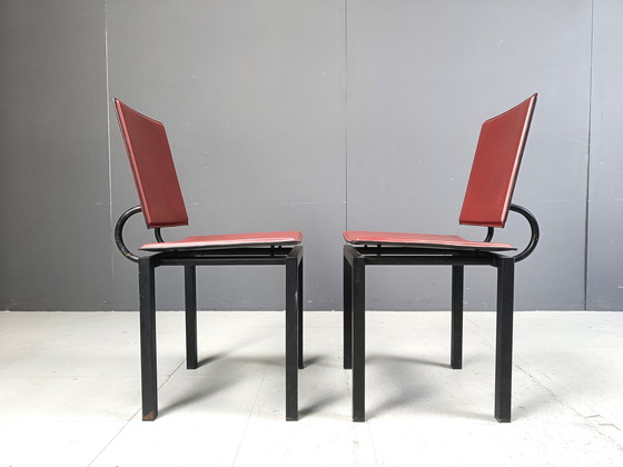 Image 1 of Set Of 4 Post Modern Italian Dining Chairs, 1980S 