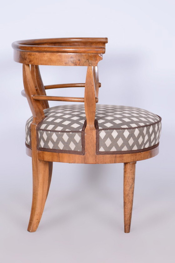 Restored Biedermeier Armchair, Cherry Tree, Upholstery, Austria, 1820s – Textile, Wood (photo 8 of 10)