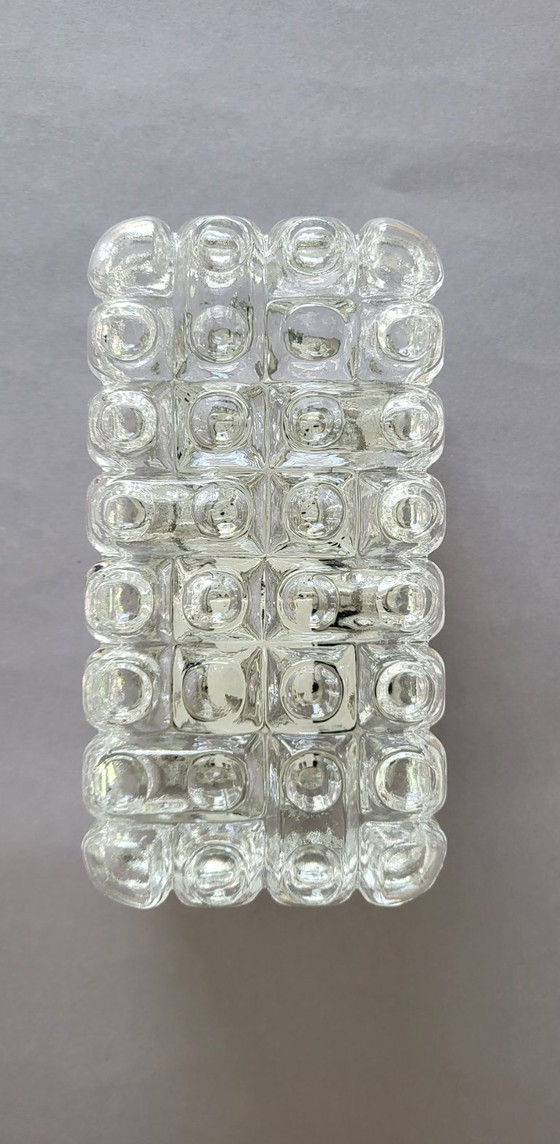 Image 1 of Applique murale ERCO 54 090 en verre bullé, rare modèle des années 60, style Mid-Century.