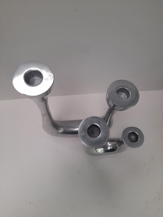 Image 1 of Paar Doppelkerzenständer aus Aluminiumguss