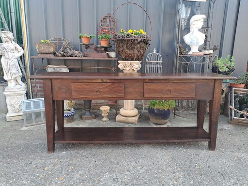 Large Robust Sidetable, Hall Table, Wall Console Dim. 180x40cm And 74cm High