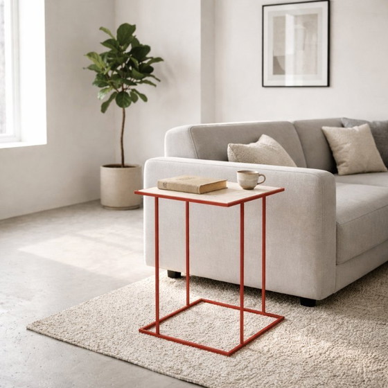 Image 1 of nest side table in travertine red
