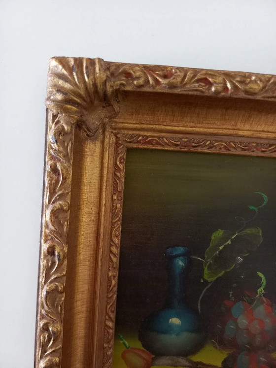 Image 1 of ORIGINAL Ölgemälde auf Karton inkl. Rahmen | Stillleben/Weintrauben | Signiert