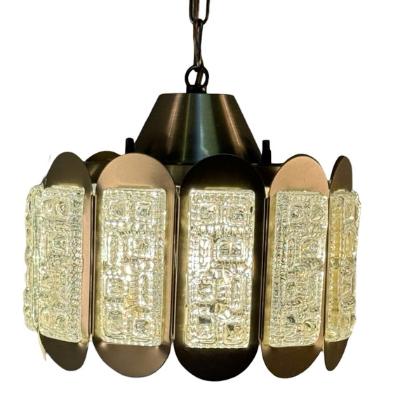 Image 1 of Vitrika - Denmark - 1960s Mid Century Modern Design hanging pedant - Including Extra long chain - Crystal inserts