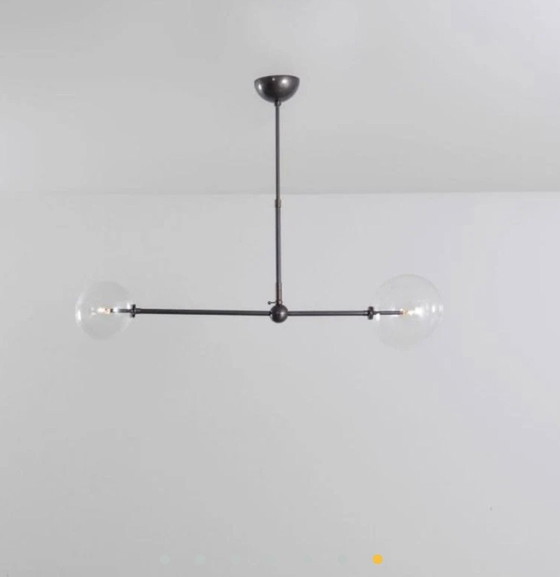Schwung Balance Pendant Lamp 200 × 150 cm – Black Gunmetal – Brass (photo 6 of 9)