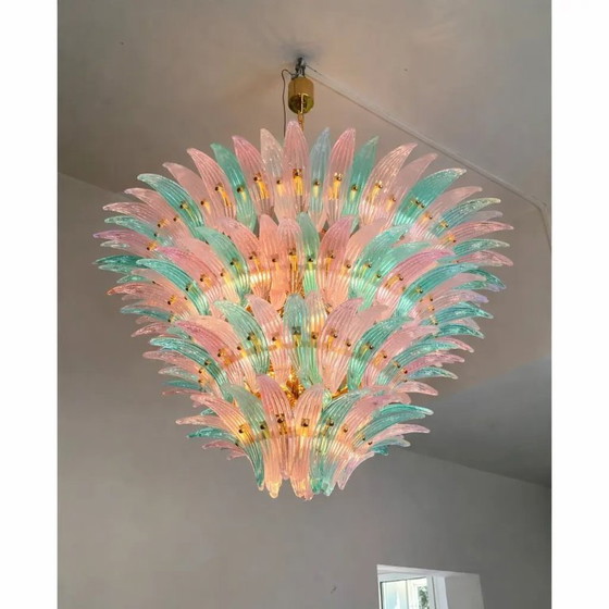 Image 1 of Contemporary Sputnik Murano Style Glass "Palmetta" Multicored Italian Chandelier