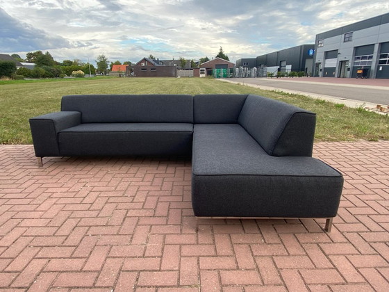 Image 1 of Sofá esquinero de tela gris oscuro Montel