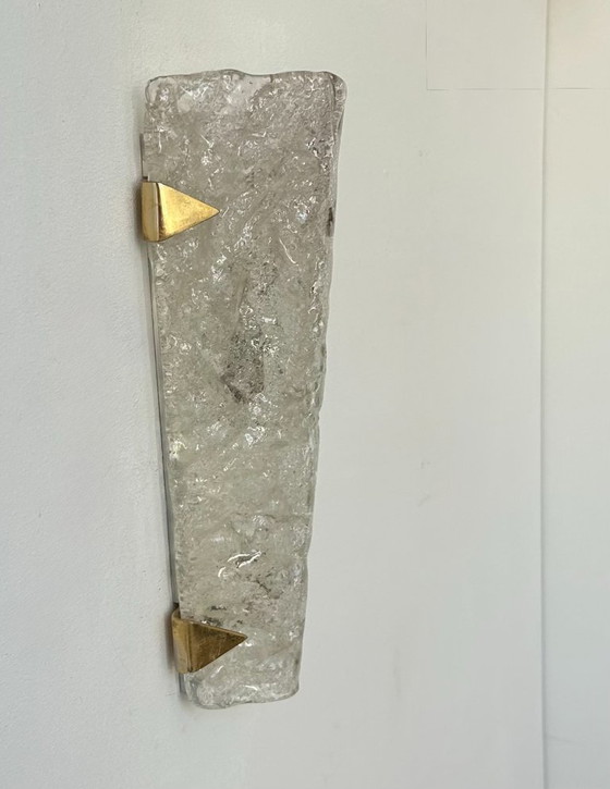 Image 1 of Lampada da parete vintage Hillebrand, ottone e vetro di Murano, Germania 1960