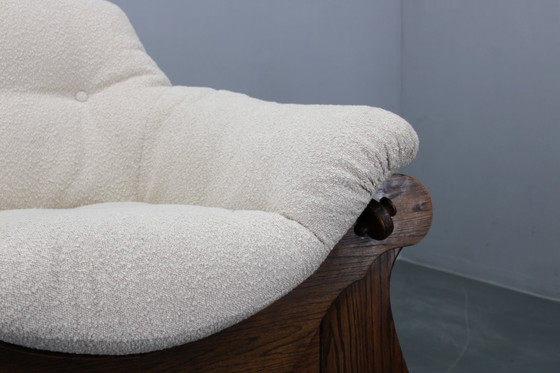 Image 1 of Coppia di poltrone brutaliste in rovere, Cecoslovacchia, anni '70