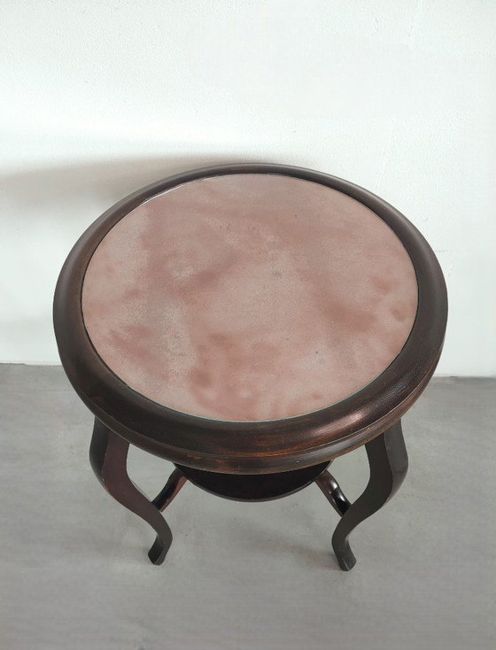 Rare Antique Art Deco / Thonet style Side Table with 'Merezzo' / 'Scagliola' Marble-look Top / 'Trompe-l'œil (photo 3 of 7)