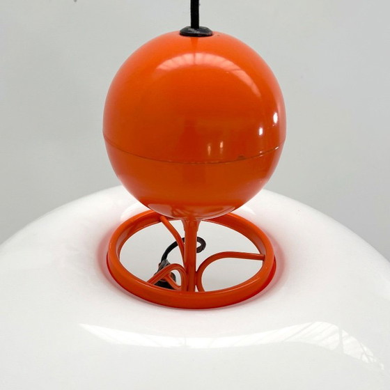Image 1 of Oranje Saliscendi hanglamp van Elio Martinelli voor Martinelli Luce, jaren 70