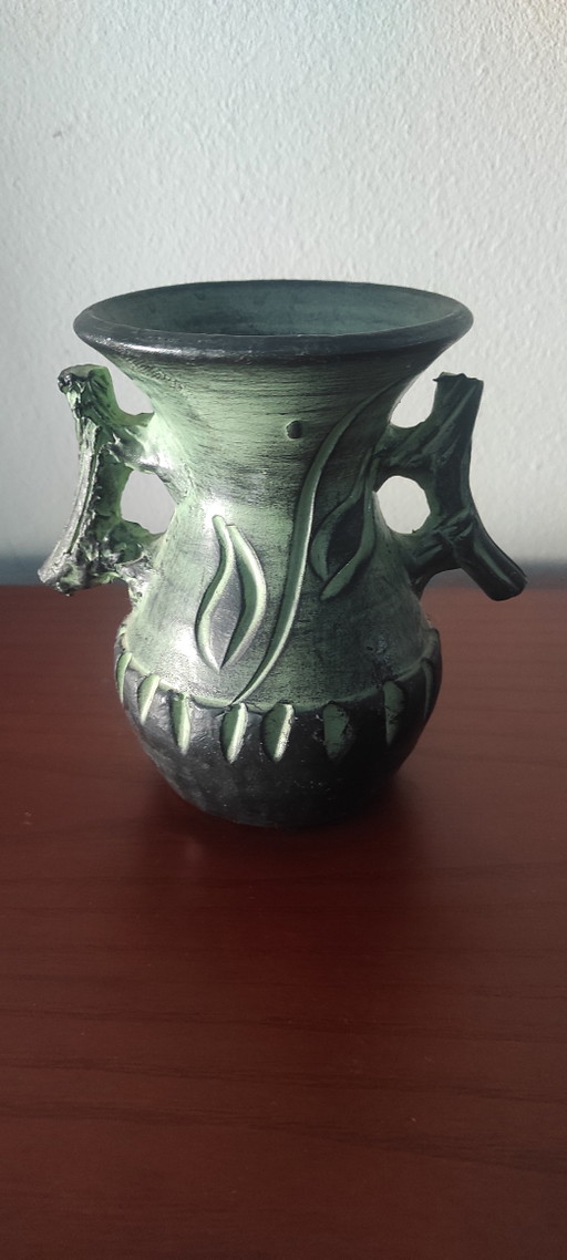 Marked Mid-Century Brutalist Set of Vases – Partenon Spain & Studio Art – vazen, Ceramic (photo 2 of 15)
