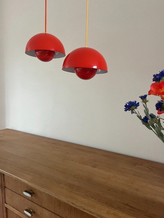 Image 1 of Set di 2 vasi da fiori vintage Louis Poulsen - Verner Panton - VP1 - Lampada dal design danese