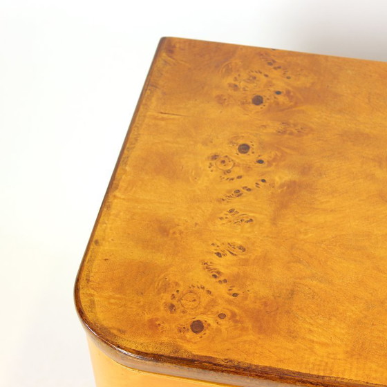 Image 1 of Paire de tables de chevet Art déco, placage noyer, Tchécoslovaquie, années 1940