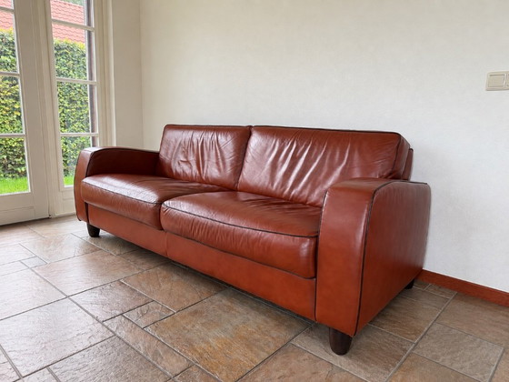 Set di 2 divani in pelle (2 posti e 3 posti) – ben mantenuto – Sofà, Leather (photo 3 of 5)