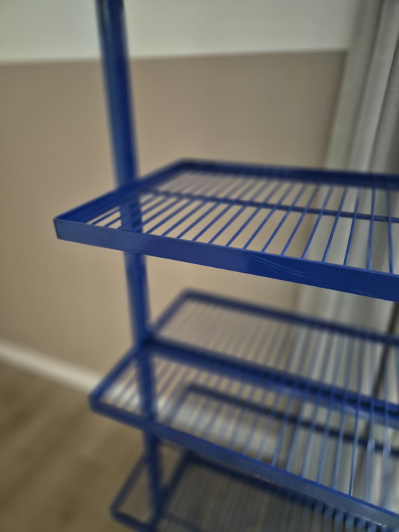 Scaffale/Carrello Vintage Blu Cobalto. – Armadi a muro, Metal (photo 6 of 9)
