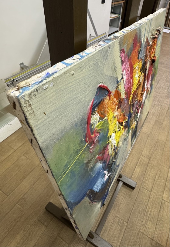 Image 1 of Óleo sobre lienzo de Vincenzo Di Giorgio, composición abstracta de 50x70 cm.