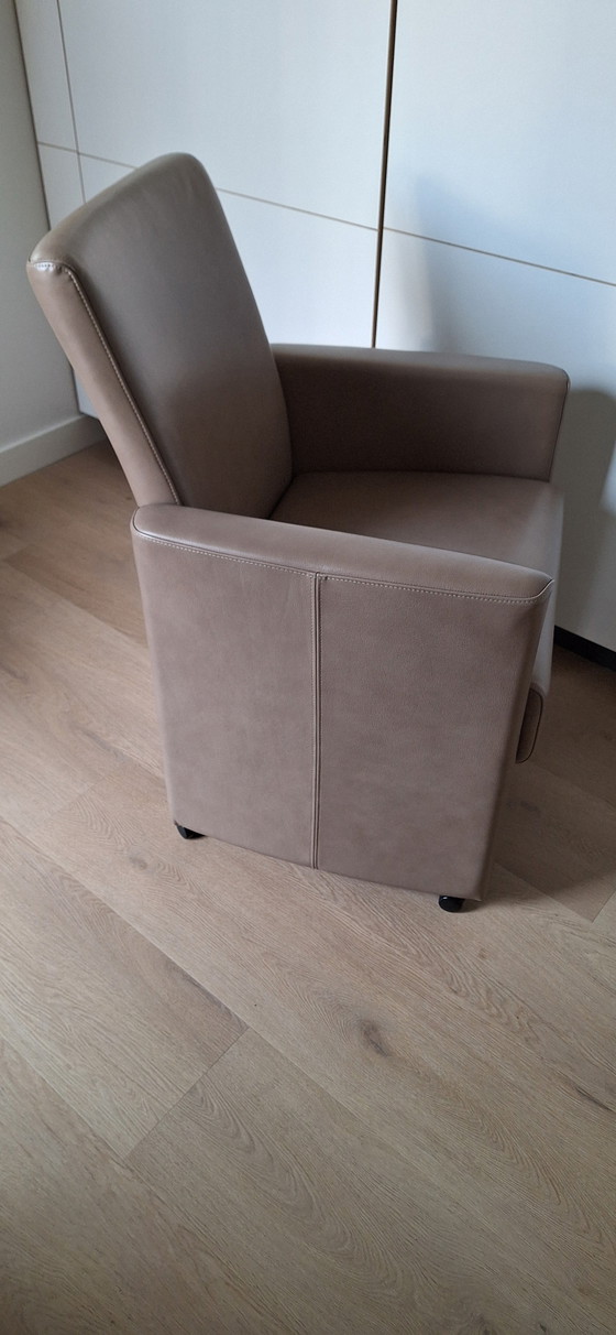 Image 1 of 6 sedie da pranzo regolabili in pelle