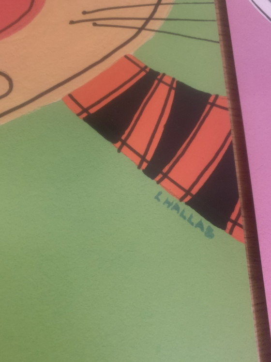Image 1 of Pair of lithographic posters by Lesley Hallas (2010) - Zebra & Tiger

