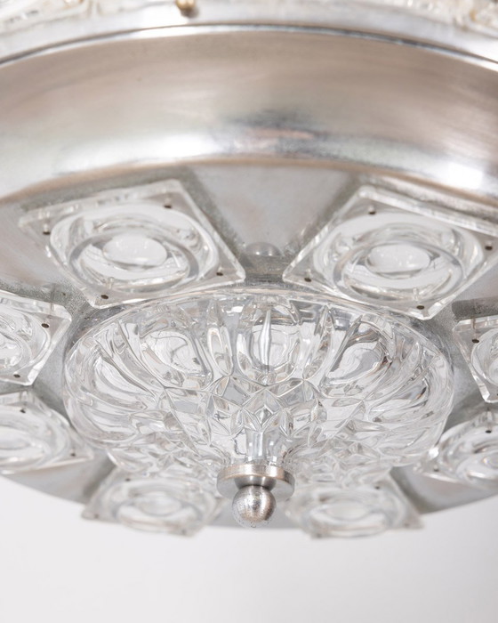 Image 1 of Vintage 60s kristallen kroonluchter gedecoreerd ontwerp Kinkeldey