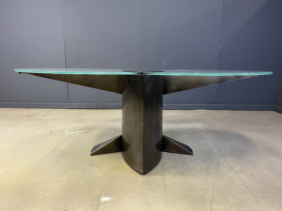 Image 1 of Postmoderne eettafel van Belgochrom, jaren 80.