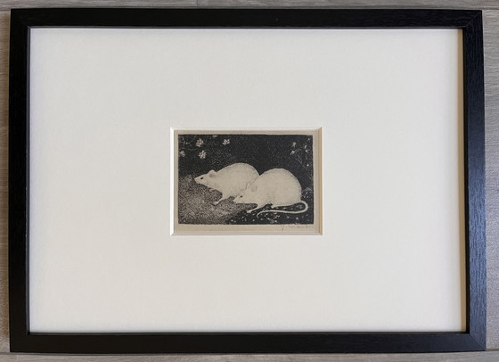 Image 1 of Jan Mankes 1889-1920 / Héliogravure originale 2 Souris 1923