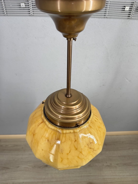 Image 1 of Lampada a sospensione marmorizzata Art Déco