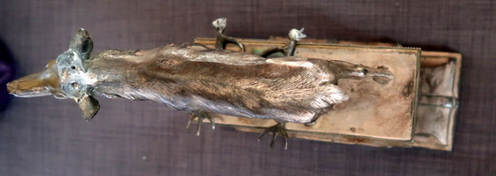 Image 1 of Antieke metalen hertenklok - Decoratief vintage uurwerk (2C07A)