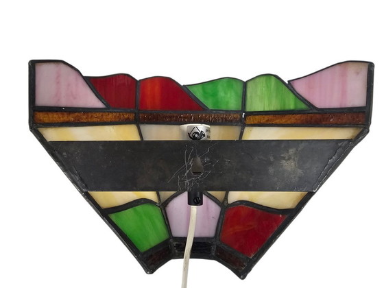 Image 1 of Lámpara de pared - estilo Tiffany - vidrio y plomo - 3er cuarto siglo XX