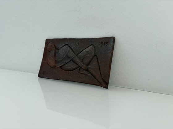 Kurt Lehmann Gusseisen Wandrelief Die Ruhende 1959 – Bildhauerei, Iron (photo 4 of 14)