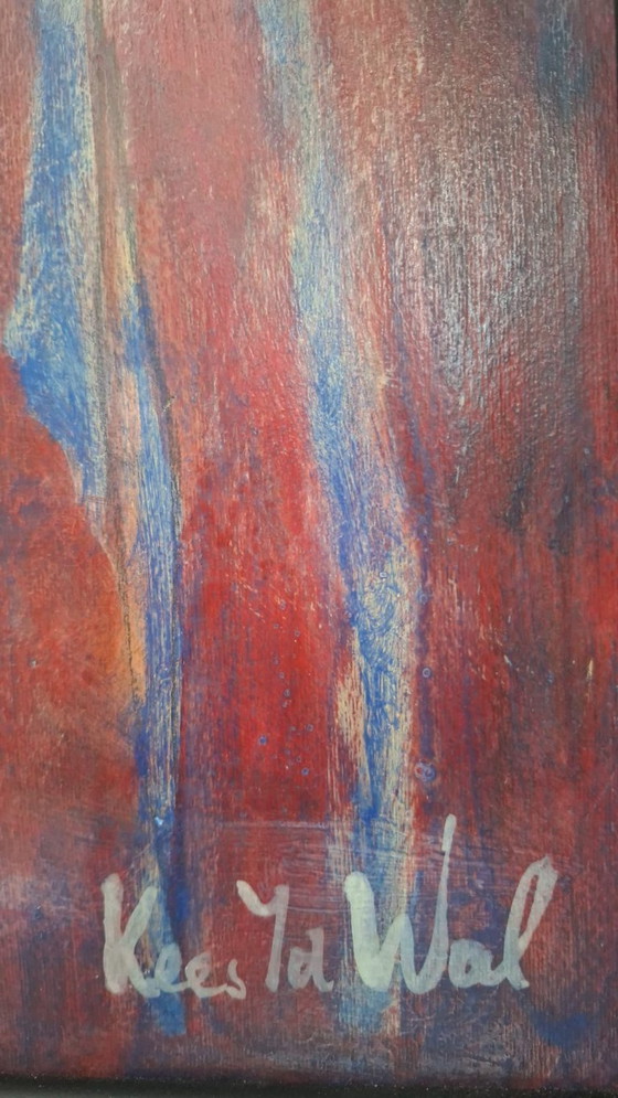 Image 1 of Kees Van De Wal – "Hacia la luz" – Obra abstracta de gran formato enmarcada en negro.