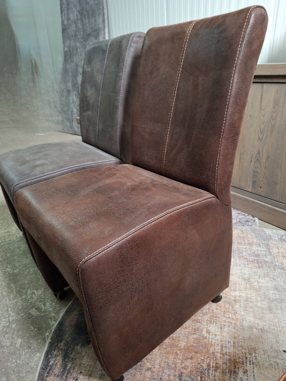 Image 1 of 4 sedie da pranzo in pelle mobili, 2 colori