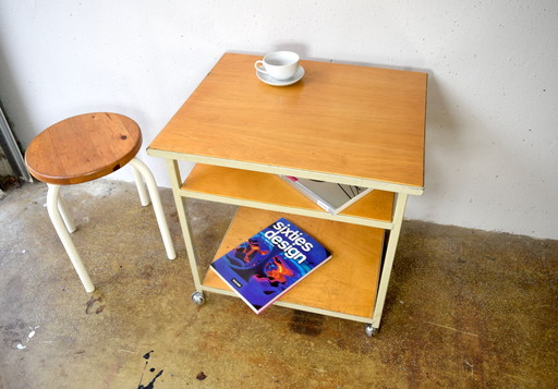 Vintage industrial trolley serving trolley table side table coffee table