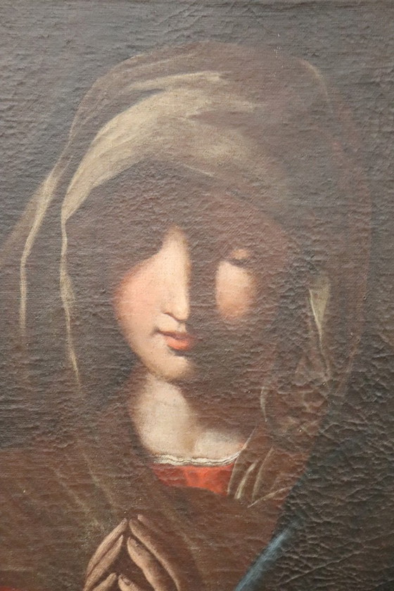 Image 1 of Artiste de l'école italienne, Madone en prière, huile sur toile, XVIIIe siècle