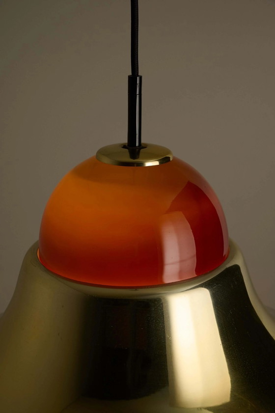 Lampada a Sospensione in Ottone e Vetro Ambra Modello 7563 di Cosack, Cosack Leuchten, Plafoniere, Dorato (foto 5 di 7)