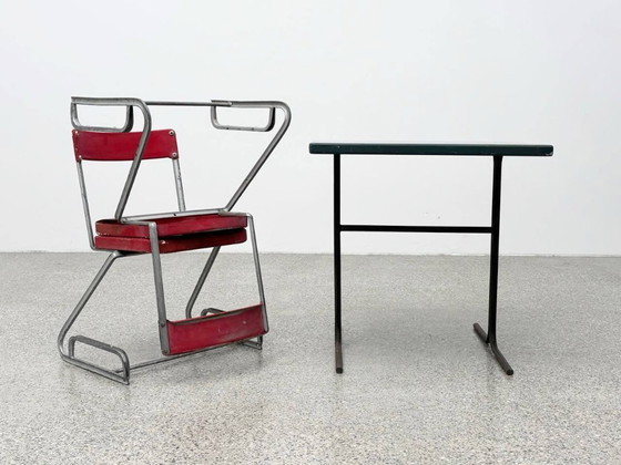 Image 1 of Set aus 2 Stühlen mit Tisch von Cindy Crawford Steiger für Embru, 1930er Jahre