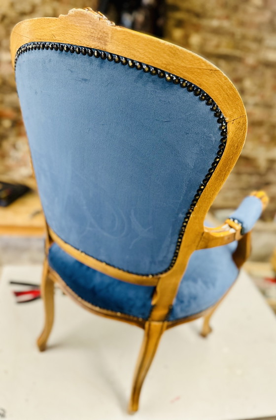 Fauteuil vintage unique – Design pop art Blanche-Neige – Wood, Velvet (photo 3 of 13)