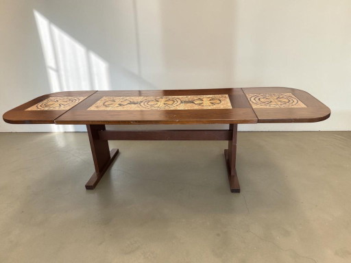 Dänischer ausziehbarer Esstisch von Poul Poulsen für Ganso Møbler – eettafels, Ceramic, Wood