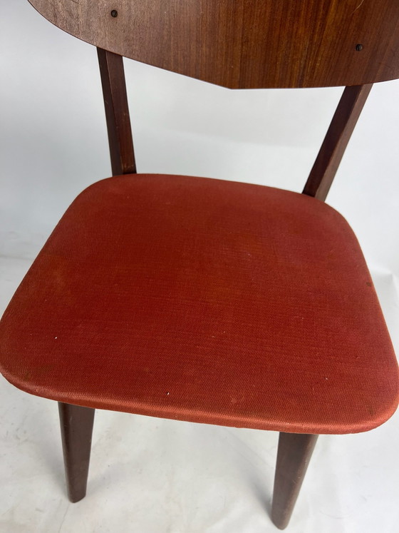 Sedie da pranzo vintage mid-century set 2x anni '50/'60 – Tessile, Legno (photo 5 of 6)